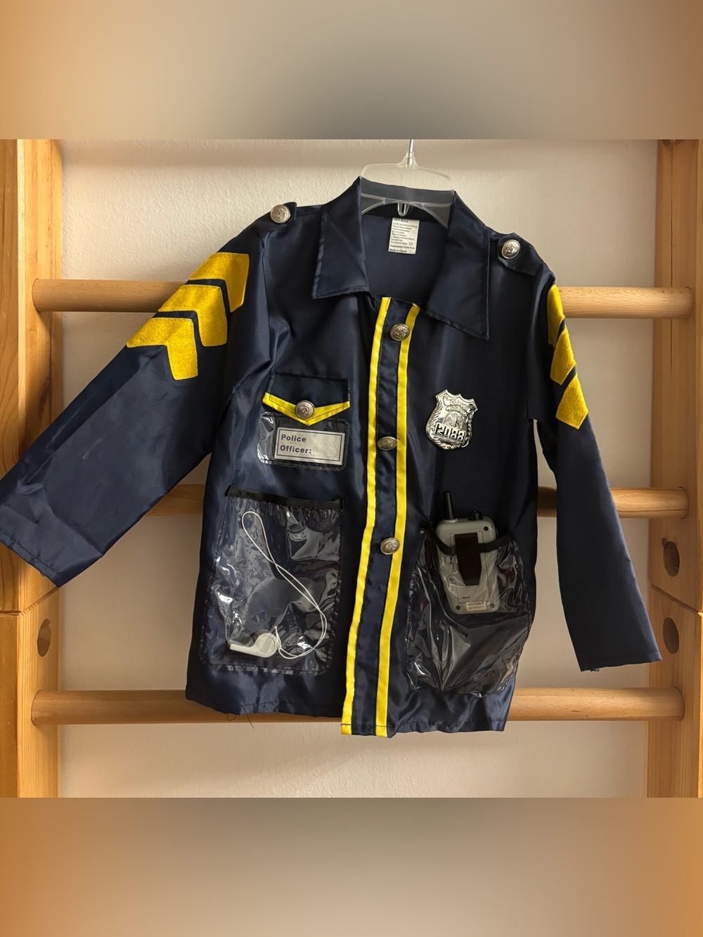 Kids Police Costume Jacket - Navy & Yellow
